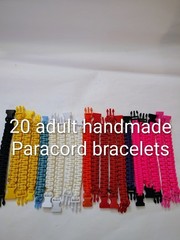 Handmade Paracord Survival Bracelets Adult Bulk Cobra Weave Yellow Pink Lot 20