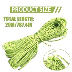 2mm Reflective Thin Paracord Rope – 65ft Dyneema Guy Lines for Tent, Tarp, Ca…