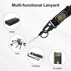 Fashion Paracord Tactical Woven Long Lanyard for Hanging Key Camera Whistle