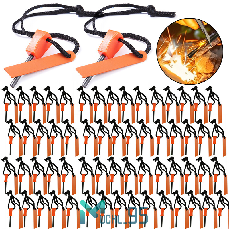 Emergency Fire Starter Flint Steel Striker Survival Kit Ferro Rod Camping Tools