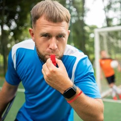 48 Pcs Sport Whistle with Bracelet, 6 Colors Loud Plastic Whistles with Stret…