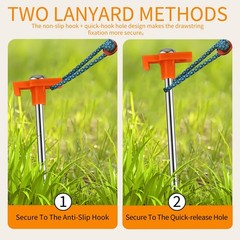 Zmpkhba 16 Pack Tent Stakes, Galvanized Non-Rust Camping Pegs, Orange