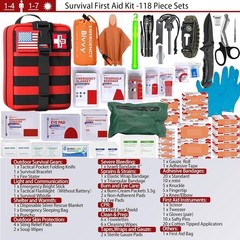 Tactical First Aid Kit Emergency Survival Gear Portable 118 Pieces Outdoors New