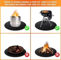 48» Fire Pit Mat for Solo Stove Bonfire, Double-Sided Fireproof Un… Fast Ship