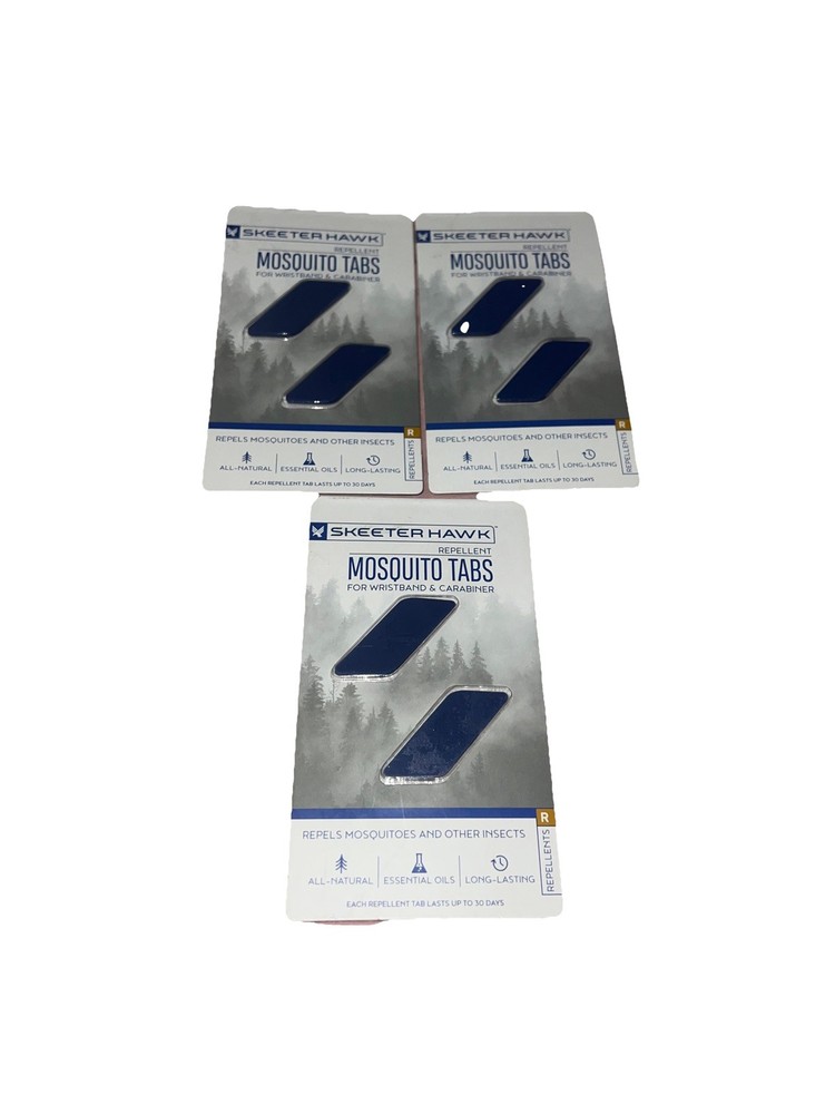 Skeeter Hawk Mosquito Replacement Tabs For Wristband And Carabiner 3 Packs Of 2