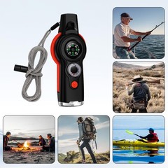 ​​7-in-1 Emergency Survival Whistle with Lanyard, Safety Whistle with Compass…