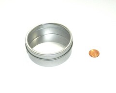 4 oz Round Metal Window See Through Slip-Lid Survival Craft Tin Can Container X5