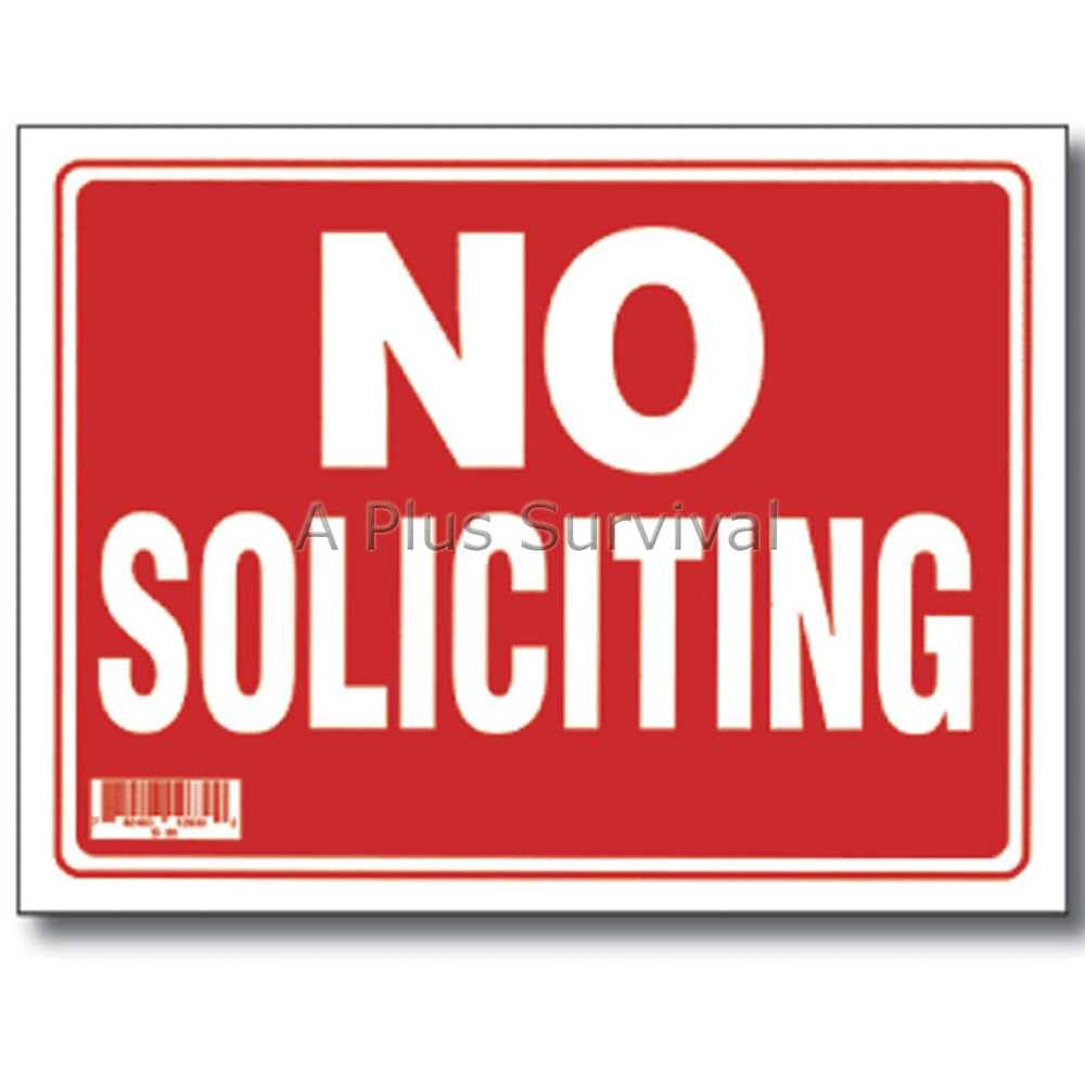 2 Pack – No Soliciting 9″x12″ Business Office Car Truck Home Garage Sale Sign