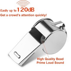 Whistle, 24 PCS Professional Stainless-Steel Whistles with Lanyards in Bulk