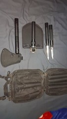 Black and Chrome Survival Tools Kit for Camping Hiking Backpacking Outdoor Gear