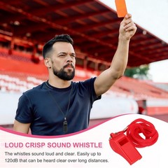 Plastic Whistles with Lanyard, 36 Pcs&Red-Fitting for (Coaches/Referee)