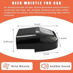 Deer Whistles for Car, Automotive Deer Warning Whistle Devices, 2 PCS Black