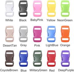 150 Pack Assorted Curved 3/8″ Paracord Buckles, Paracord Bracelet Buckles, Plast