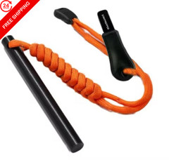 STAYPREPPED 4 Inch Survival Ferrocerium Drilled Flint Waterproof High orange