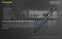 NITECORE NTP31 Pen Bolt Action Aluminum Alloy Tactical W/ Tungsten Glass Breaker