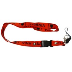 ALBANIA RED Country Flag Lanyard Keychain Passholder