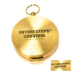 Brass Compass with Solid Brass Whistle – Survival Set – 105 Decibels – Carry …