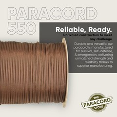 | Type III 550 Paracord – 250 FT Spool, Chocolate Brown | Heavy Duty 7 Strand…