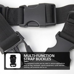 2Pcs Black Multi Function Strap Buckles Durable Pom for Sports and Hiking