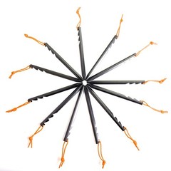 Aluminum Alloy Tent Stakes Pegs, 12-Pack Ground Pegs with Black