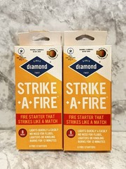New! Diamond Strike A Fire Starter 8 Count Each Box. Ideal for Lighting Grills.