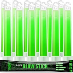 Emergency Glow Sticks 12PCS 6in 12Hr Light Camping Survival Safety Green Set New