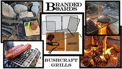 Portable Bushcraft Stainless BBQ Cooking Grill Grate, Folding Grill & Bag