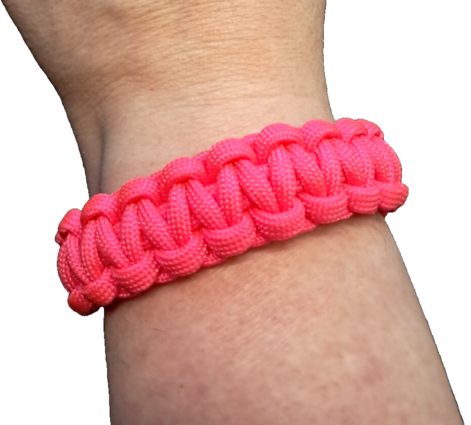 Paracord Bracelet – 550lb 7-Strand – Pink – Awareness – USA Made