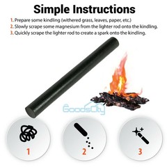 1-10Pcs Magnesium 5 x 1/2″ Flint Fire Starter Ferro Rod Survival Camping Rods