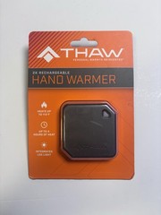 THAW 2K Rechargeable Electric Hand Warmer Black 113°F 4hr LED Double-Sided
