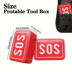 Portable SOS Box Survival Tool Set 6-in-1 for Camping Survival and Emergency Use