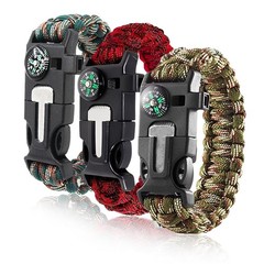 3 Piece Survival Bracelet, 5 in 1 Paracord Bracelet, Survival Kit for Men Dam…