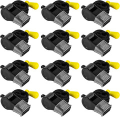 12 Packs Sports Whistles with Lanyard, for Coaches, Referees and Officials
