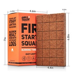 Fire Starter Squares 144 Pack – Easy BBQ Grill, Camping, Wood Stove & Smoker Fue