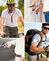 3 Pcs Paracord Lanyard Set with Retractable Keychain – Long and Short Heavy D…