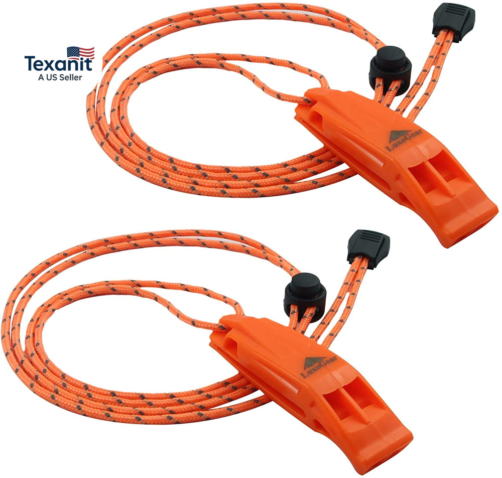 Emergency Whistles with Lanyard Safety Whistle Survival Shrill Loud Blast for Ka