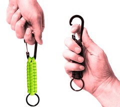 C and C Adventures Carabiner Keychain One Size, Bright Green Black