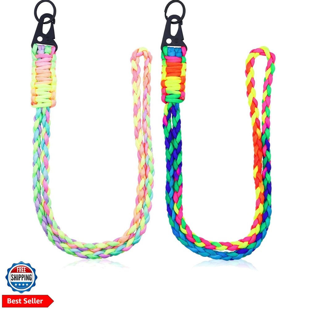 2 Pcs Heavy Duty Neck Lanyard Keychain for Men Women Outdoor Survival, Parach…
