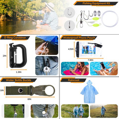 Survival Kit, 250Pcs Survival Tools Tactical Gear and Trauma Bag, Survival First