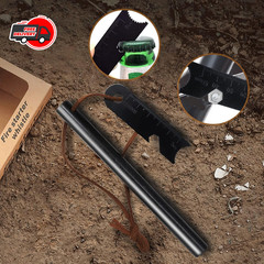 2-Pack Ferro Rod Fire Starter Kit w/6-in-1 Tool & Tinder – Survival Camping