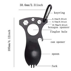 – 5 in 1 Survival Tool Camping Flatware, for Camping, Hiking, Backpacking, Bu…