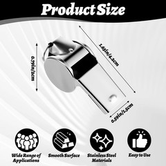 100 Pack Whistles Bulk Stainless Steel, Silver Referee Whistle with Lanyard M…