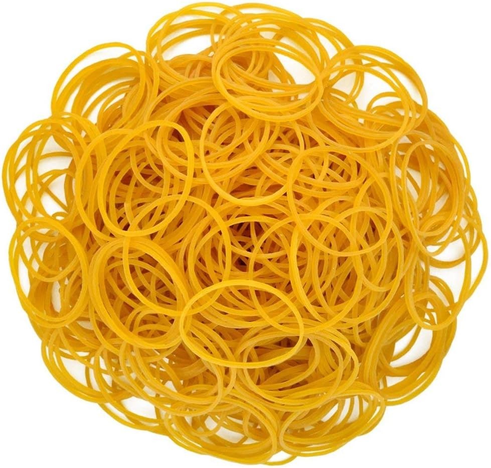 1000pcs Rubber Bands, Bank Paper Bills Money Dollars 6mm-1000pcs, Yellow
