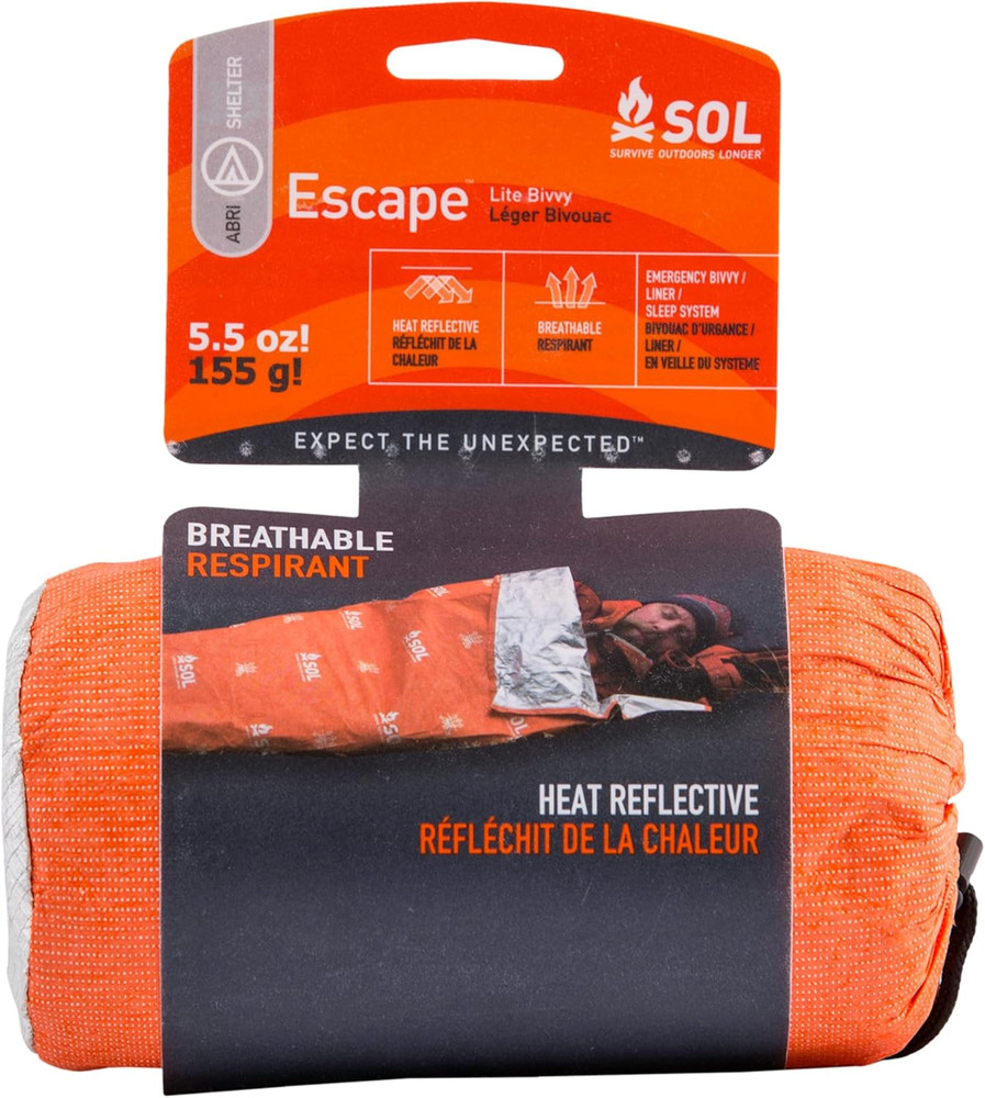 S.O.L. Survive Outdoors Longer SOL Escape Lite Bivvy – Reflects up to 70% Body H