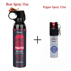 Home Defense Pepper Gel Spray 11oz with 1 Pack Free pepper spray 1/2oz
