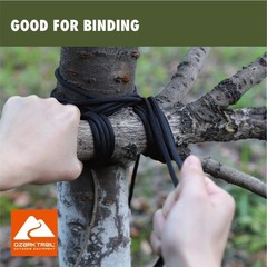 Black Polyester Paracord Rope 50 Feet 1100 Pound Breaking Strength