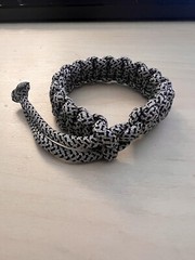 Handmade Black/White Paracord Bracelet Trendy Unisex Camping Survival Jewelry