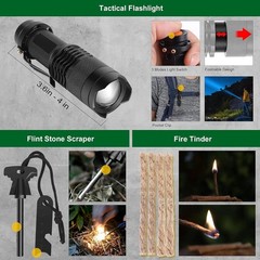 Survival Kit 27 in 1 Emergency Gear and Supplies Waterproof Box Camping Hiking