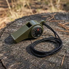 5Pcs 3-In-1 Emergency Survival Whistles with Compass Thermometer