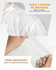 Disposable Adult Rain Ponchos 5 Pack Waterproof Emergency Rain Gear